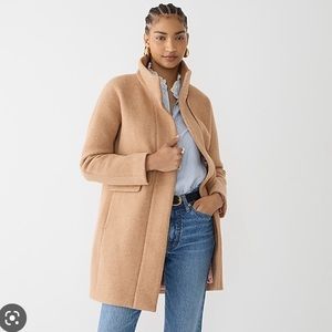 NWOT J. Crew Italian Stadium Cloth Nello Gori Tan Women's Coat size 10
